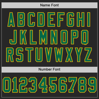 Custom Black Kelly Green-Gold Mesh Authentic Football Jersey