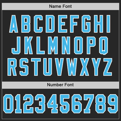 Custom Black Sky Blue-White Mesh Authentic Football Jersey