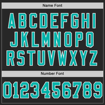 Custom Black Aqua-White Mesh Authentic Football Jersey