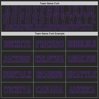 Custom Black Purple Mesh Authentic Football Jersey