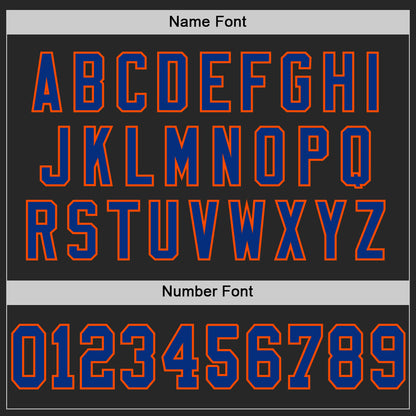 Custom Black Royal-Orange Mesh Authentic Football Jersey