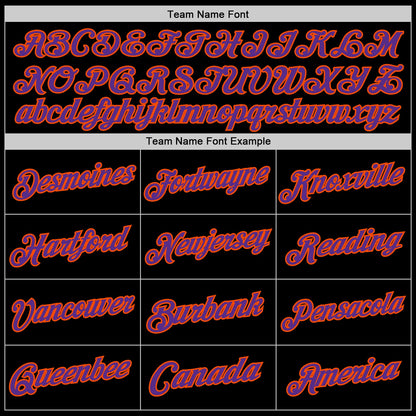 Custom Black Purple-Orange Authentic Throwback Basketball Jersey