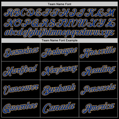 Custom Black Royal-Old Gold Authentic Throwback Basketball Jersey