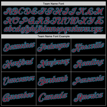 Custom Black Crimson-Teal Authentic Throwback Basketball Jersey