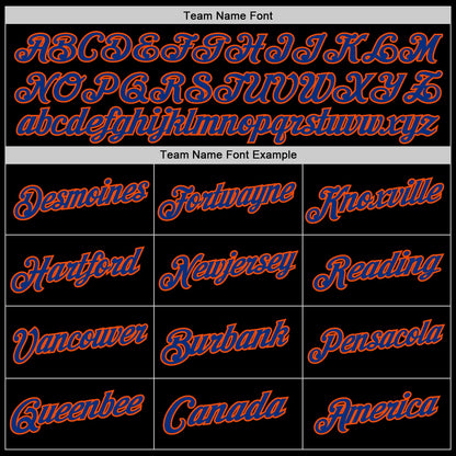 Custom Black Royal-Orange Authentic Throwback Basketball Jersey