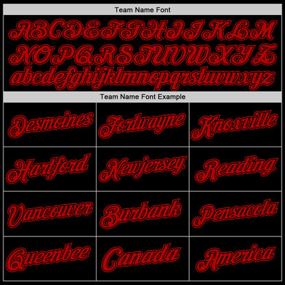 Custom Black Red Authentic Throwback Basketball Jersey