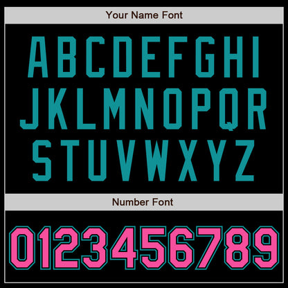Custom Black Pink-Teal Authentic Baseball Jersey
