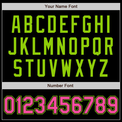 Custom Black Pink-Neon Green Authentic Baseball Jersey