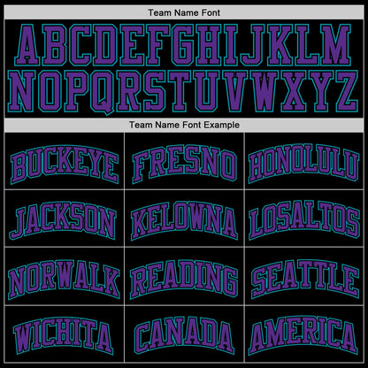Custom Black Purple-Teal Authentic Throwback Basketball Jersey