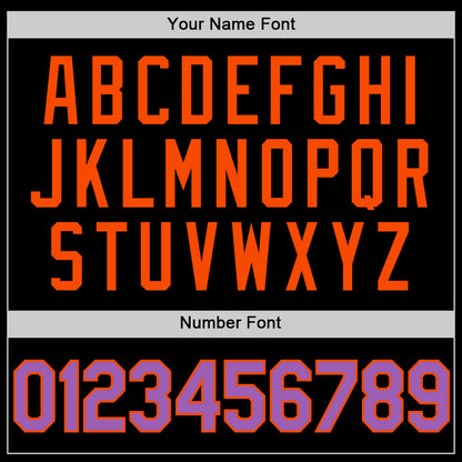 Custom Black Medium Purple-Orange Authentic Basketball Jersey