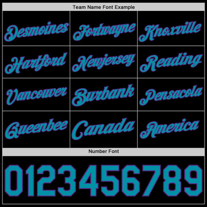 Custom Black Teal-Purple Authentic Basketball Jersey