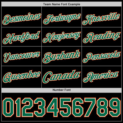 Custom Black Kelly Green White-Orange Authentic Basketball Jersey