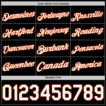 Custom Black White-Orange Authentic Basketball Jersey