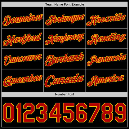 Custom Black Red-Gold Authentic Basketball Jersey