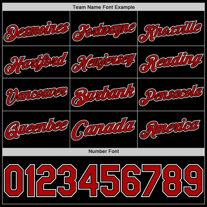 Custom Black Red-White Authentic Basketball Jersey
