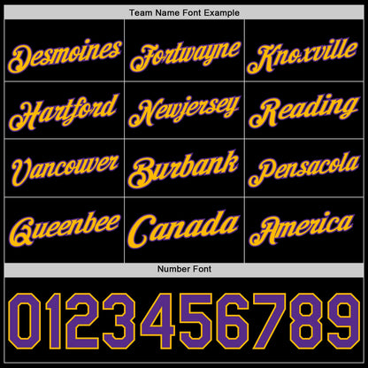 Custom Black Purple-Gold Authentic Basketball Jersey