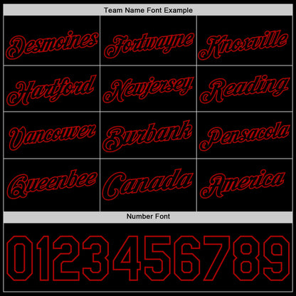 Custom Black Red Authentic Basketball Jersey