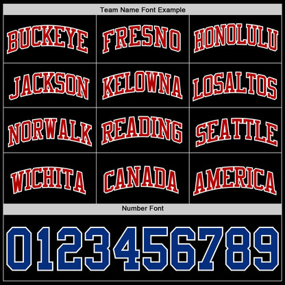Custom Black Royal White-Red Authentic Basketball Jersey
