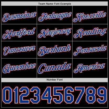 Custom Black Royal White-Red Authentic Basketball Jersey