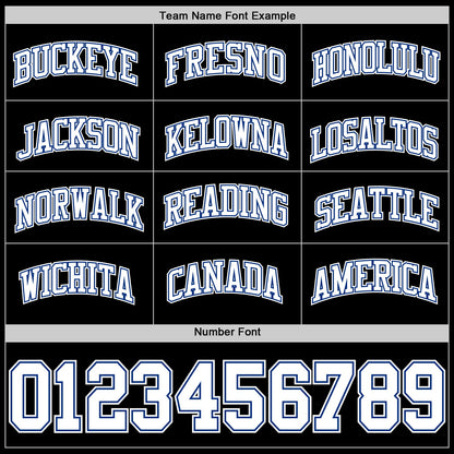 Custom Black White-Royal Authentic Basketball Jersey
