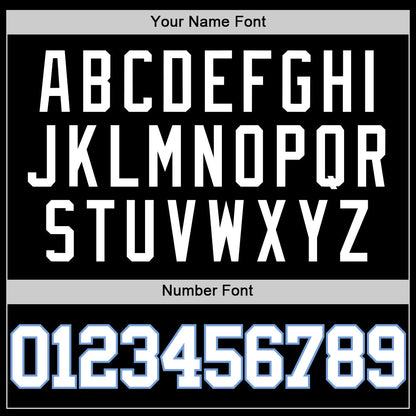 Custom Black White-Light Blue Authentic Basketball Jersey