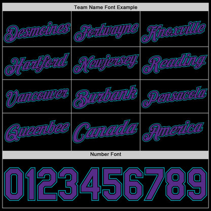 Custom Black Purple-Teal Authentic Basketball Jersey
