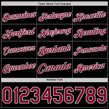 Custom Black Maroon-White Authentic Basketball Jersey