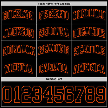 Custom Black Orange Authentic Basketball Jersey