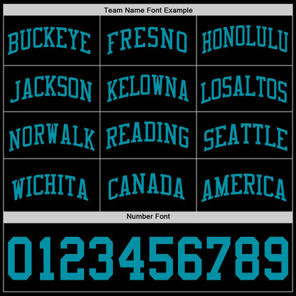 Custom Black Teal Authentic Basketball Jersey