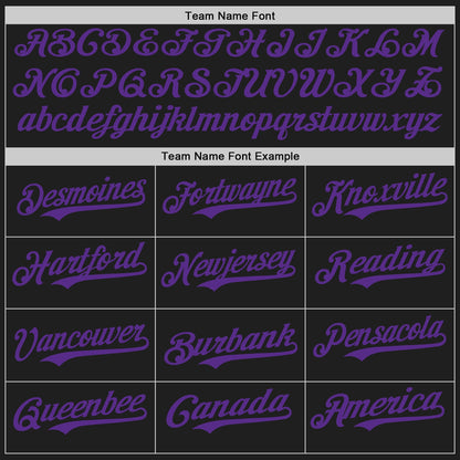Custom Black Purple Authentic Baseball Jersey