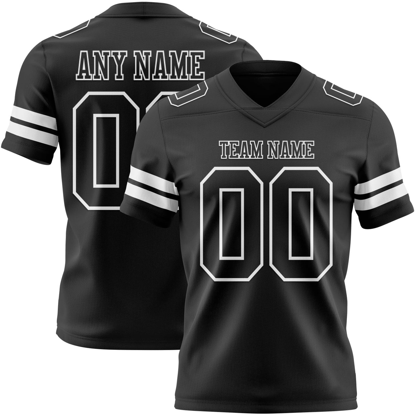 Custom Black White Mesh Authentic Football Jersey