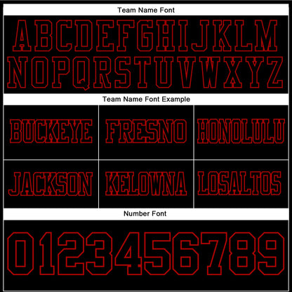 Custom Black Red Mesh Authentic Football Jersey