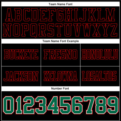 Custom Black Kelly Green White-Red Mesh Authentic Football Jersey