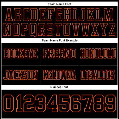 Custom Black Orange Mesh Authentic Football Jersey