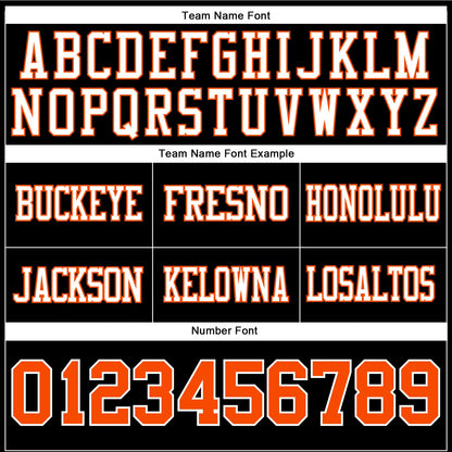 Custom Black Orange-White Mesh Authentic Football Jersey