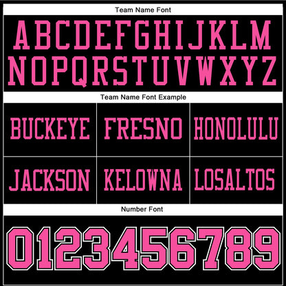 Custom Black Pink-White Mesh Authentic Football Jersey