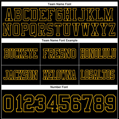 Custom Black Gold Mesh Authentic Football Jersey