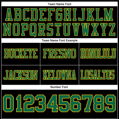 Custom Black Kelly Green-Gold Mesh Authentic Football Jersey