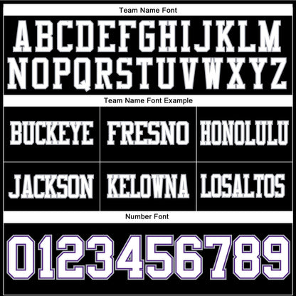 Custom Black White Purple-Gray Mesh Authentic Football Jersey