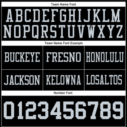 Custom Black Silver Mesh Authentic Football Jersey