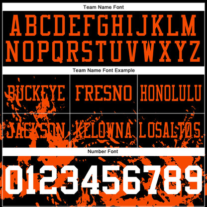 Custom Black White-Orange Splash Mesh Authentic Football Jersey