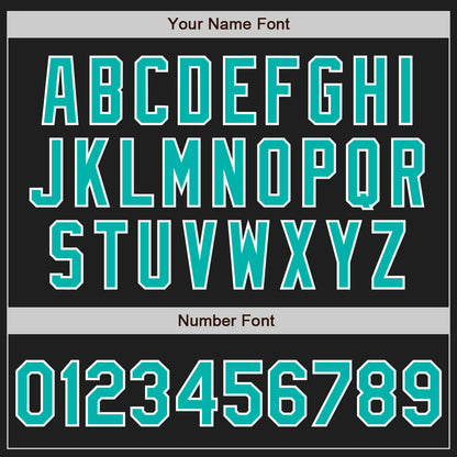 Custom Black Aqua-White Authentic Baseball Jersey