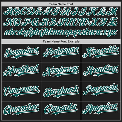 Custom Black Midnight Green-White Authentic Baseball Jersey