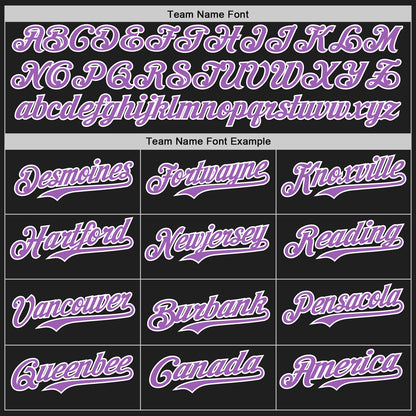 Custom Black Medium Purple-White Authentic Baseball Jersey
