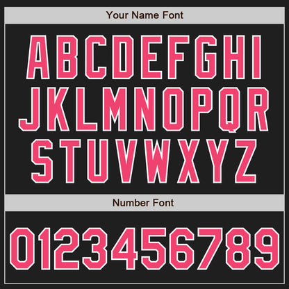 Custom Black Neon Pink-White Authentic Baseball Jersey