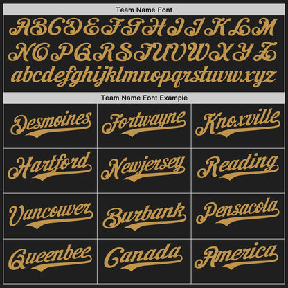 Custom Black Yellow-Old Gold Authentic Baseball Jersey