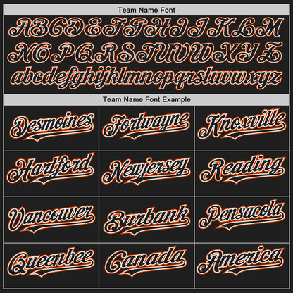 Custom Black White-Orange Authentic Baseball Jersey