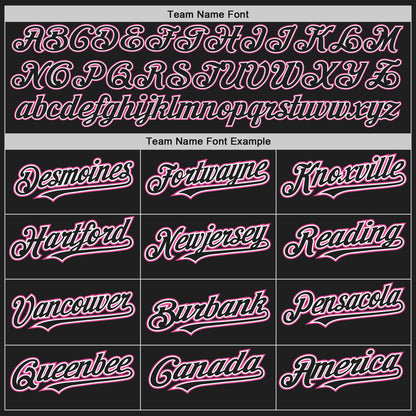 Custom Black White-Pink Authentic Baseball Jersey