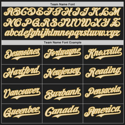 Custom Black Cream-Old Gold Authentic Baseball Jersey