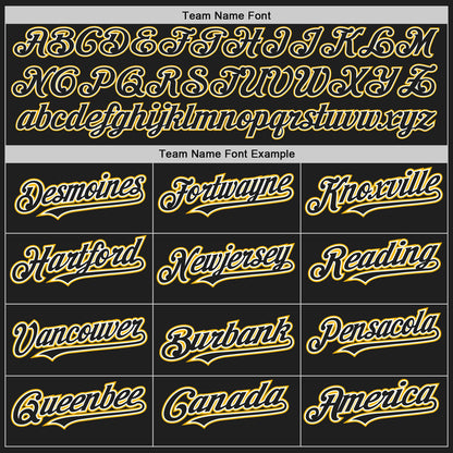 Custom Black White-Gold Authentic Baseball Jersey